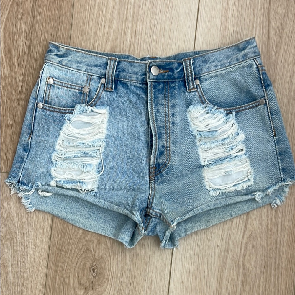Minkpink Denim Distressed Shorts